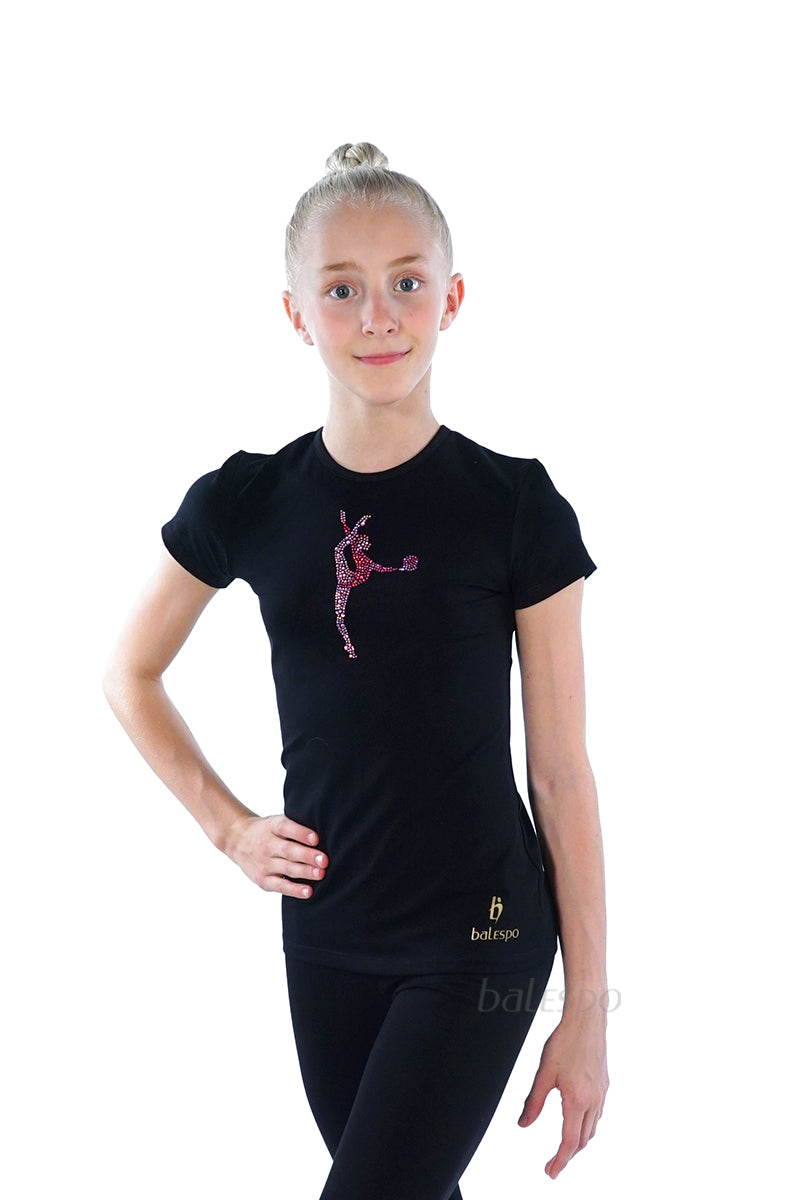Gymnastics T-shirt with crystals