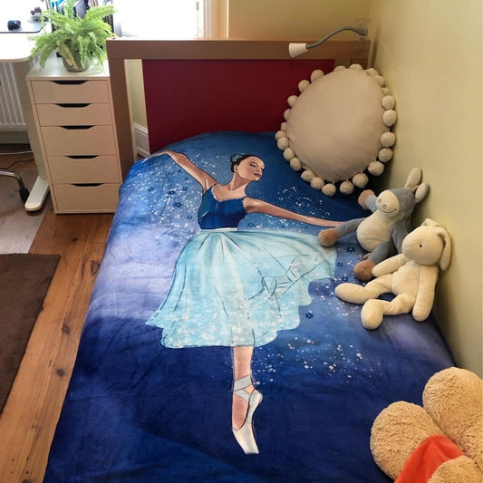 Throw Blanket with Ballerina Blue