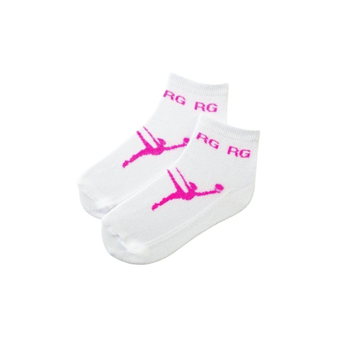 Reinforced sole socks with gymnast print