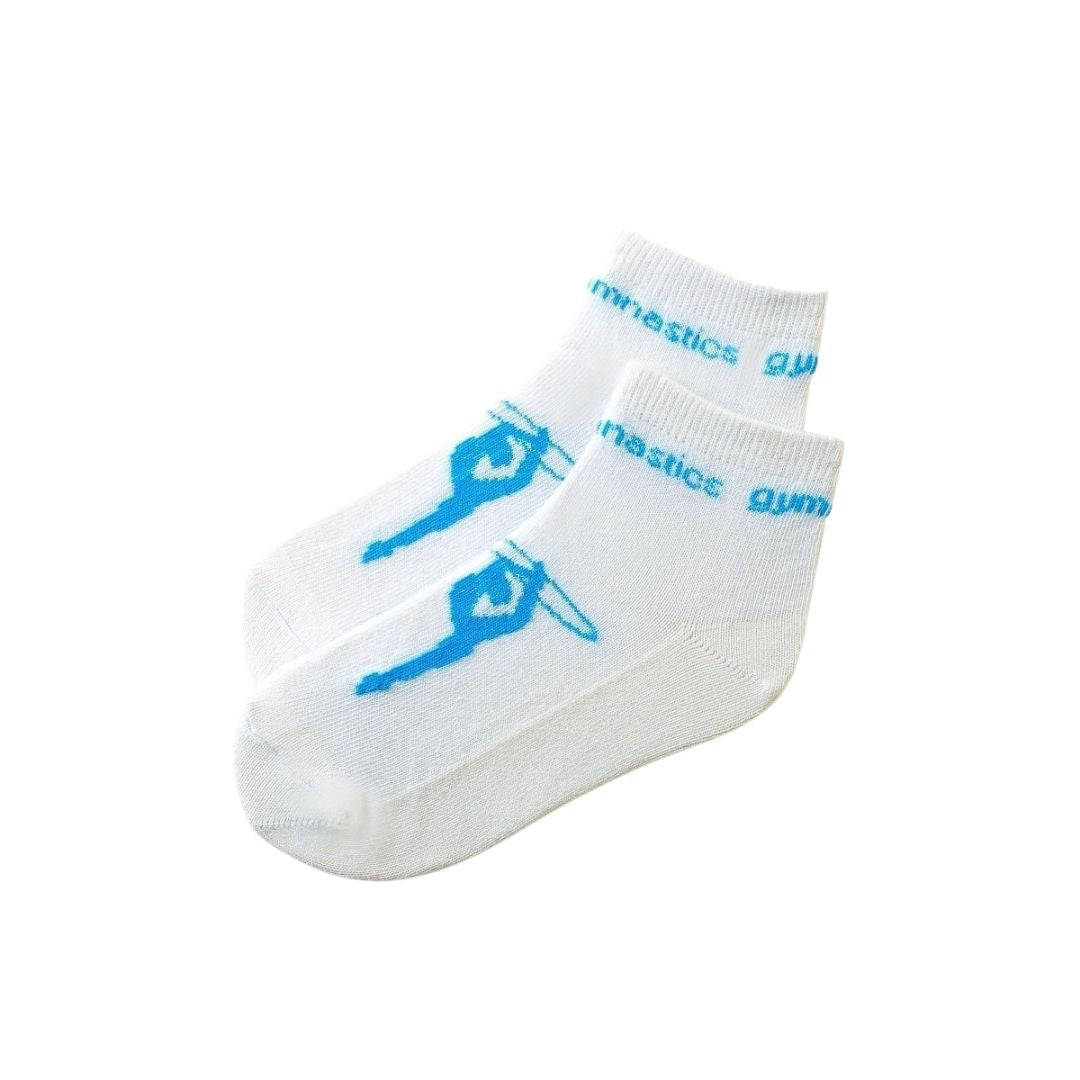Set of 3 pairs of reinforced sole socks with gymnast print