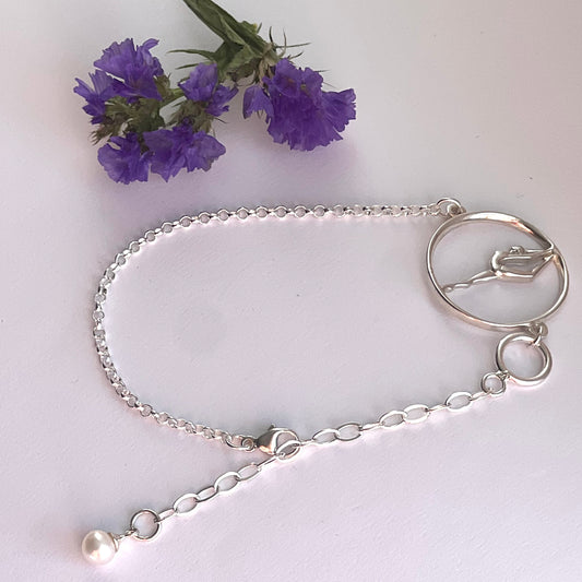 Silver Bracelet with Gymnast
