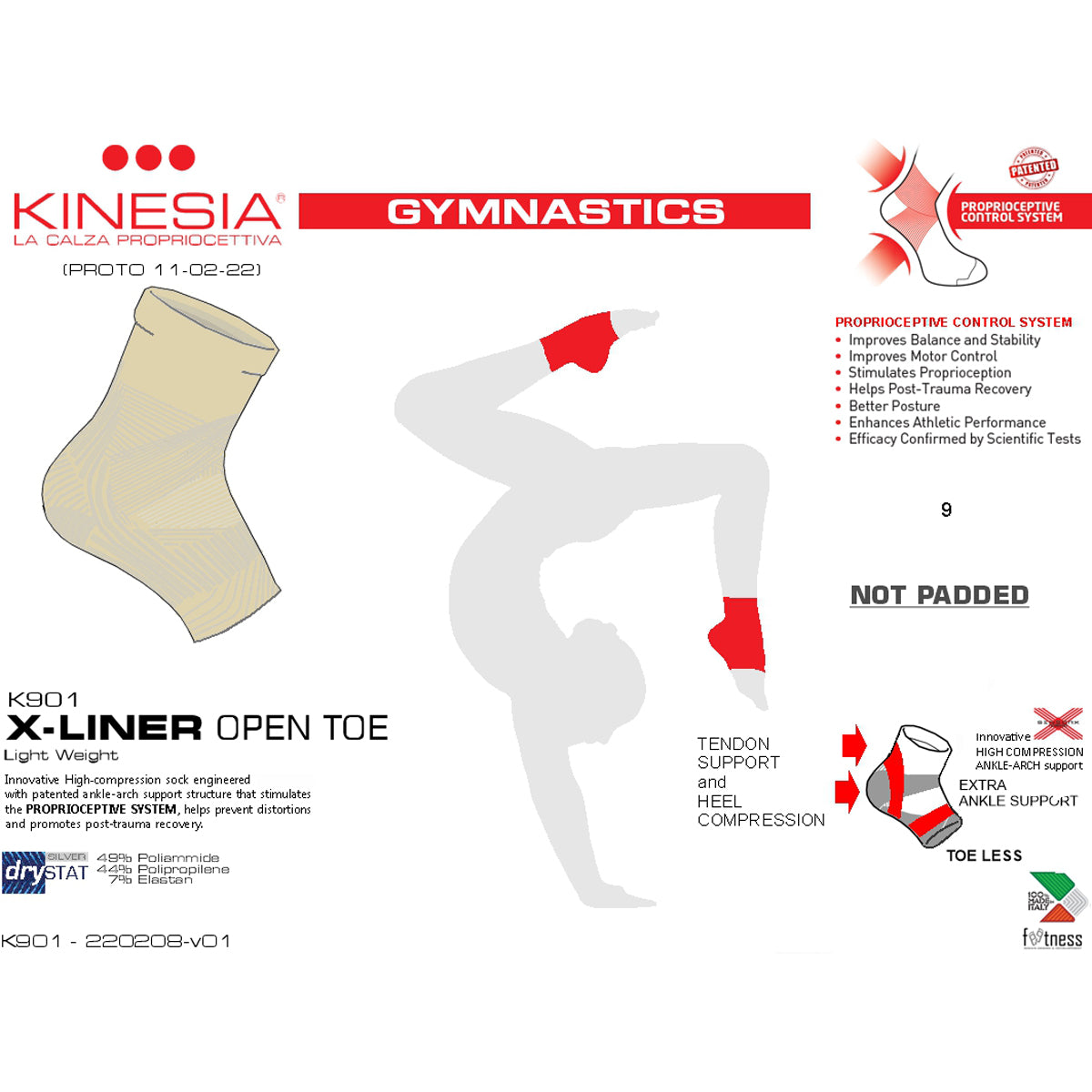 Kinesia socks with ankle protection