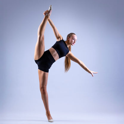 Seamless Crop Top with tulle insert and relief pattern