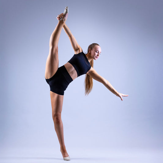 Seamless Crop Top with tulle insert and relief pattern