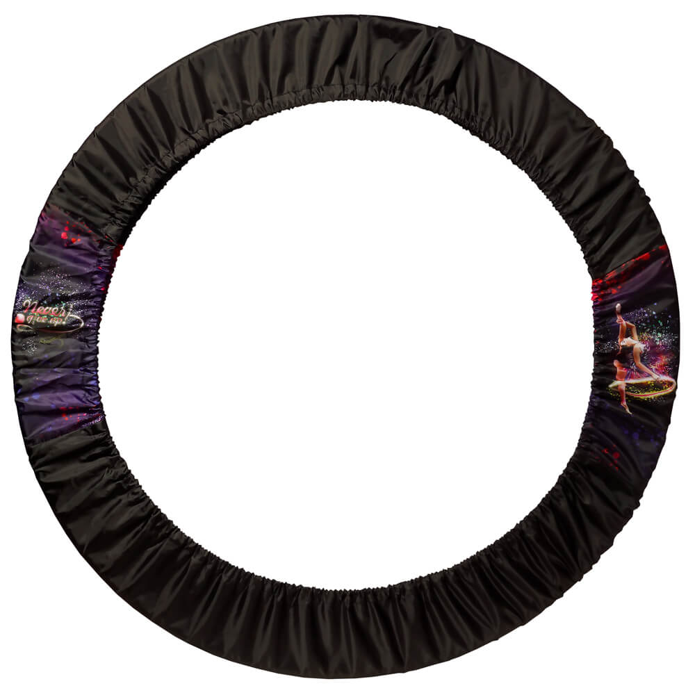 Cover for RG Hoop - black with gymnast holding a hoop