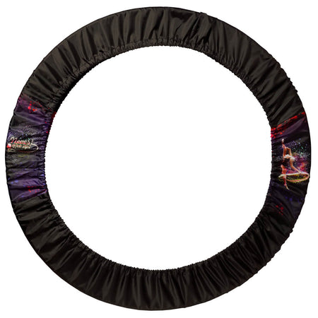 Cover for RG Hoop - black with gymnast holding a hoop