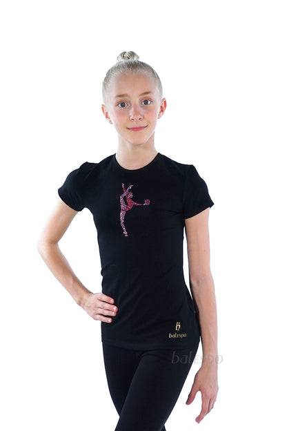 Gymnastics T-shirt with crystals