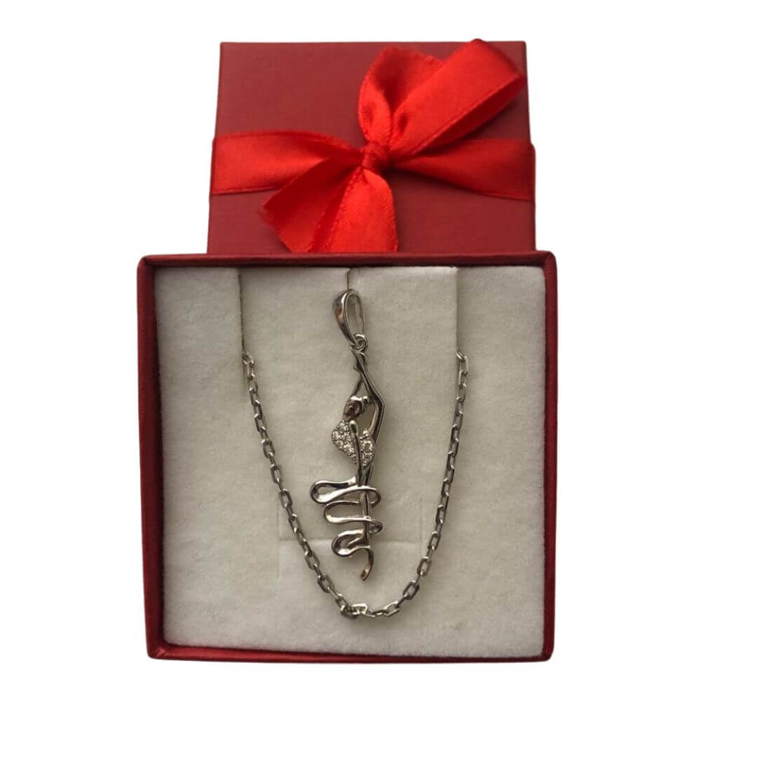 Silver Pendant “Girl with a Ribbon”