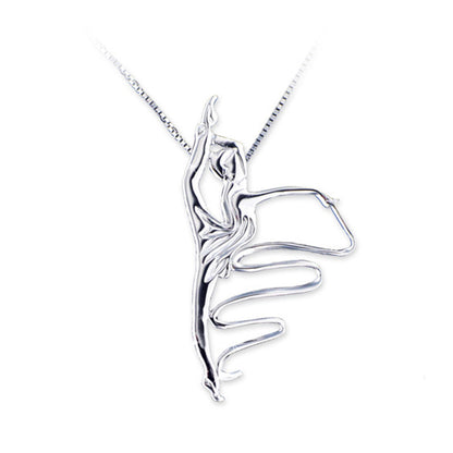 Venetian 925 Silver Necklace "Gymnast with a Ribbon"