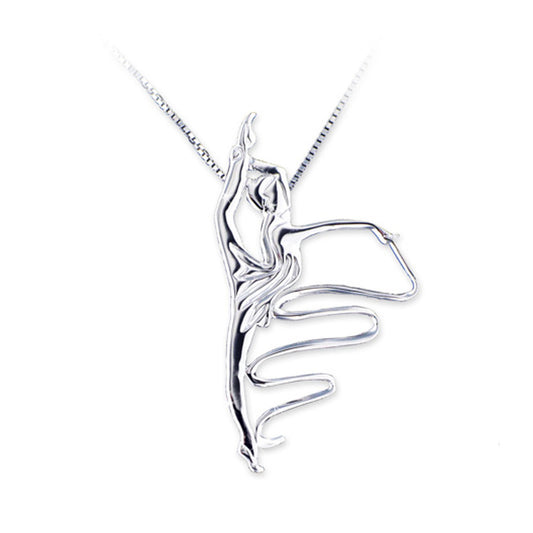 Venetian 925 Silver Necklace "Gymnast with a Ribbon"