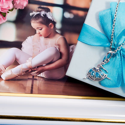 Silver Necklace with Gemstones "Ballerina"