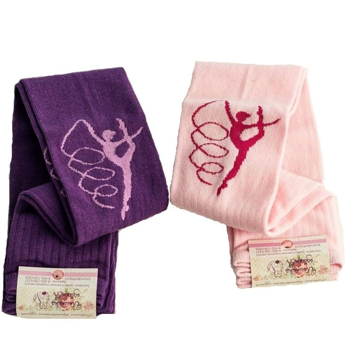 Leg warmers with gymnast print