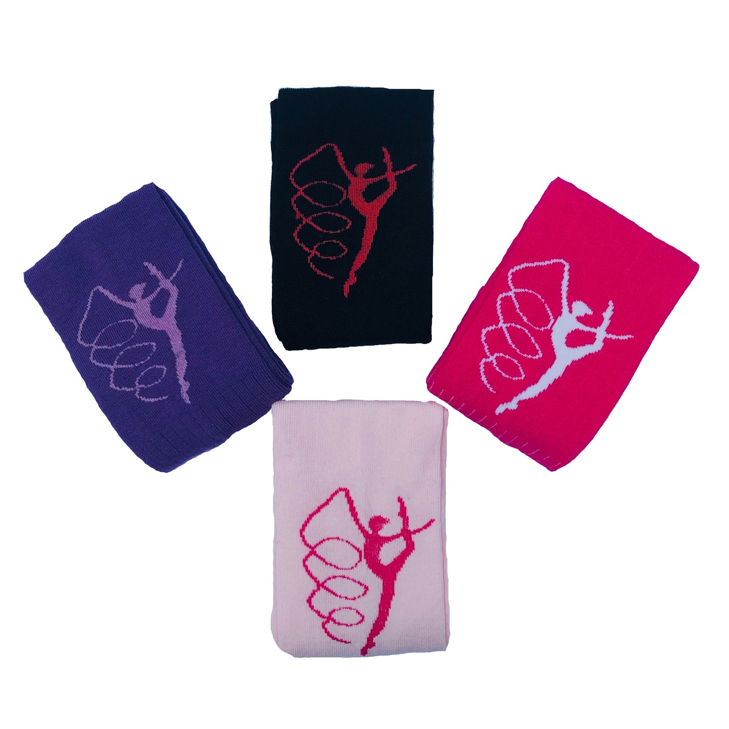 Leg warmers with gymnast print