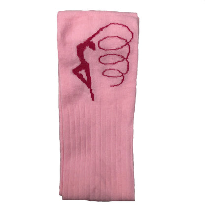 Leg warmers with gymnast print