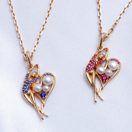 Silver Pendant with gemstones "Champion"