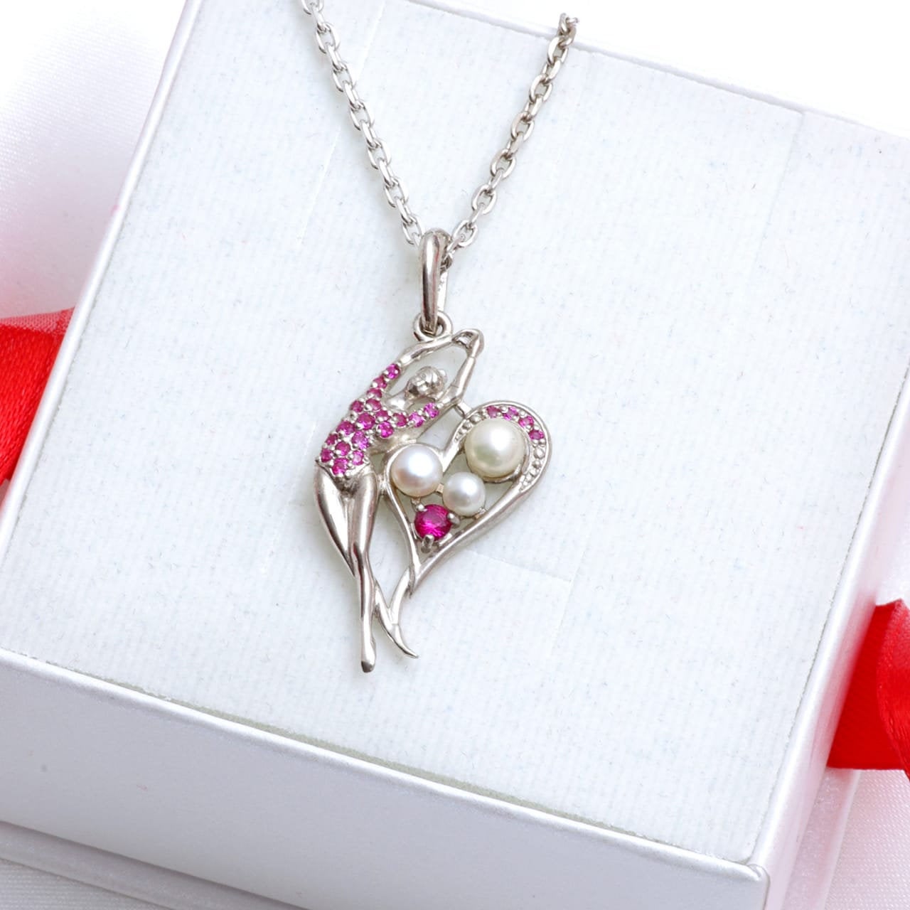 Silver Pendant with gemstones "Champion"