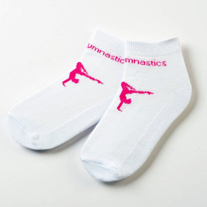 Reinforced sole socks with gymnast print