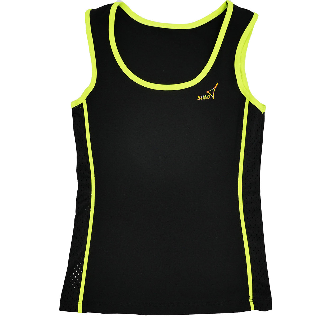 black tanktop with lime trim