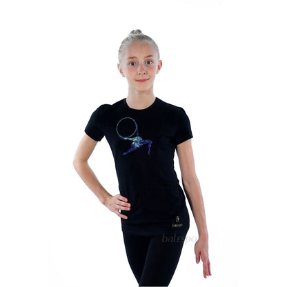 Gymnastics T-shirt with crystals