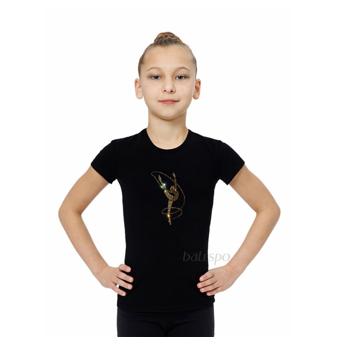 Gymnastics T-shirt with crystals