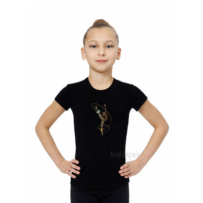 Gymnastics T-shirt with crystals