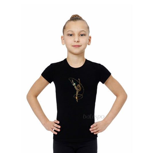 Gymnastics T-shirt with crystals